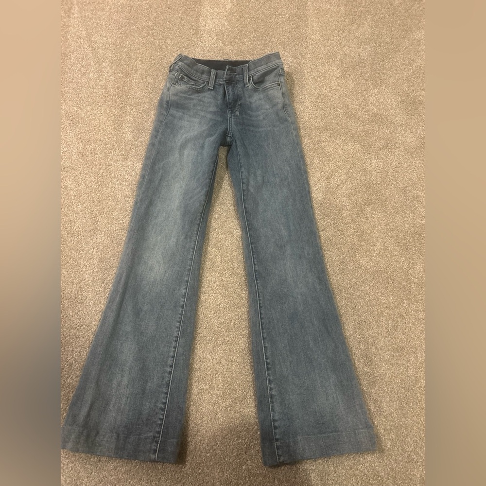 7 For All Mankind Women's Wide Leg Jeans in Faded Blue